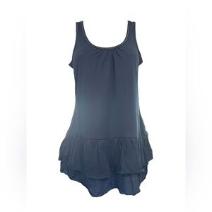 NWOT One Step up blue Asymmetrical Ruffled Tank Top